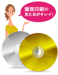DVDプレス。盤面印刷の見た目がキレイ!